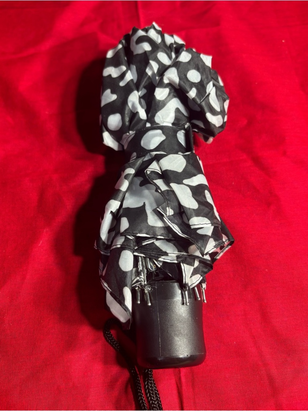 New Black & White Polka Dot Compact Umbrella - Women Accessories